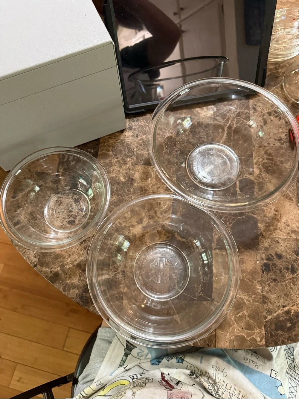 Vintage PYREX Clear Glass Nesting Bowls 325 323 322 + 4 #328 Dishes 7 Pc